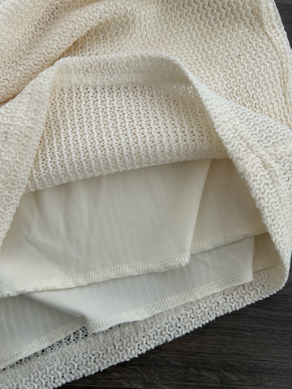 Ardene Cream Knit Crochet Shorts Cover Up Shorts with Lining - Picture 3 of 4